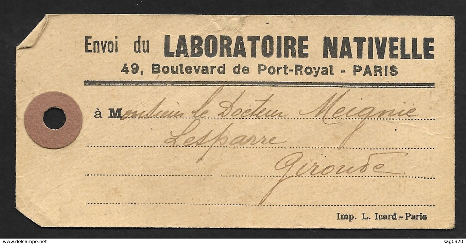 Etiquette Echantillon Avec Cachet Paris Port Royal Sur Merson 50c Et Semeuse 10c-Recommandé - 1921-1960: Période Moderne