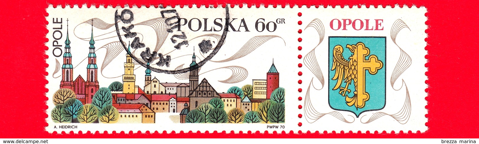 Nuovo Obl. - POLONIA - 1970 - Turismo - Vedute Di Città - Opole - Stemma  - 60 - Neufs