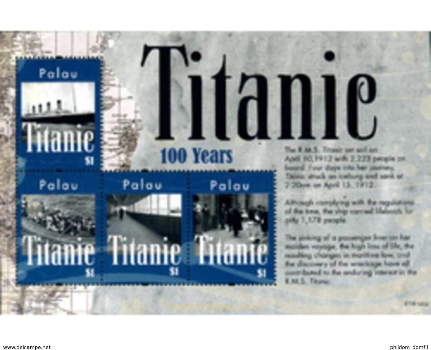 Ref. 278918 * MNH * - PALAU. 2012. TITANIC . TITANIC - Palau