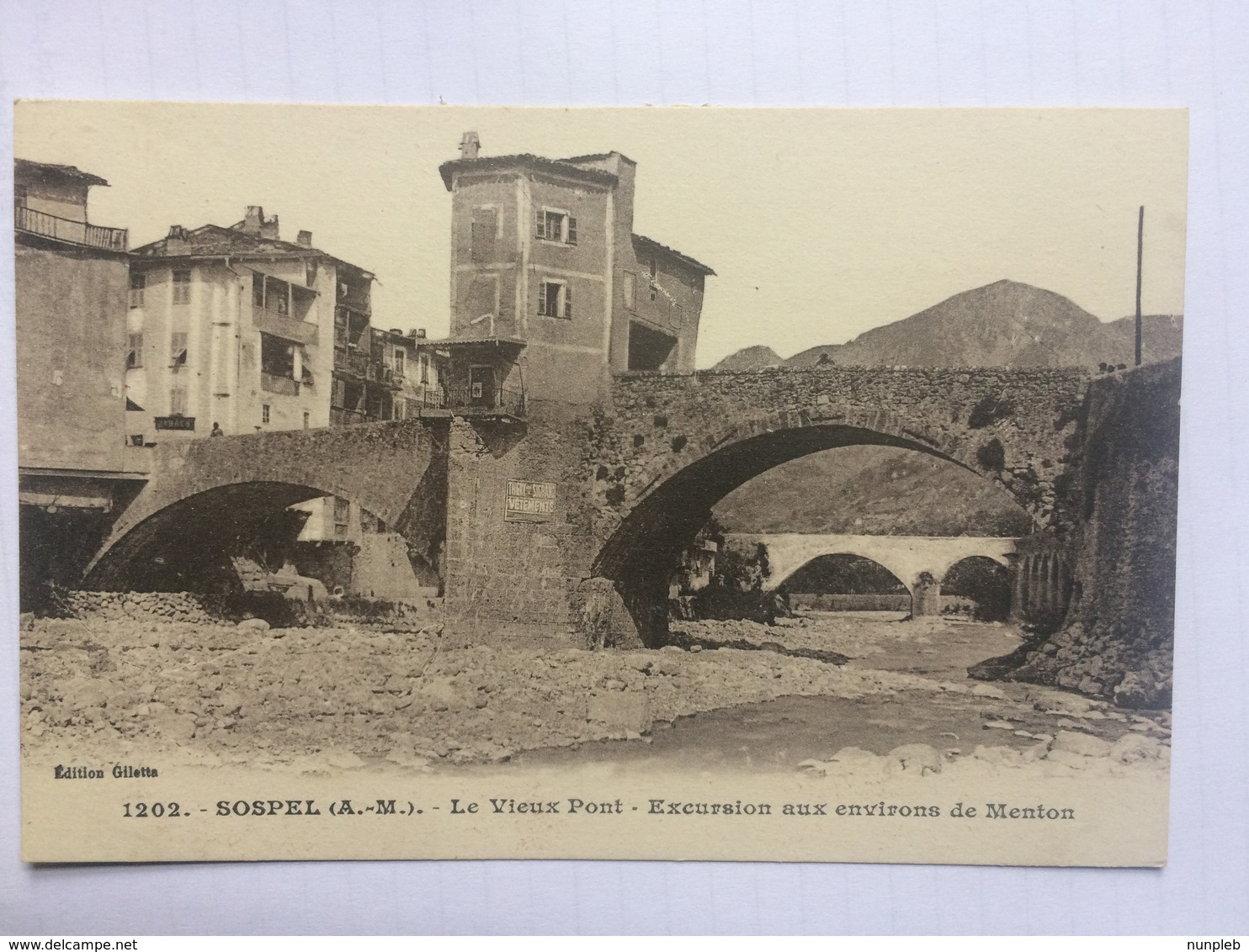 SOSPEL - Le Vieux Pont - Excursion Aux Environs De Menton - Edition Giletta - 1202 - Sospel