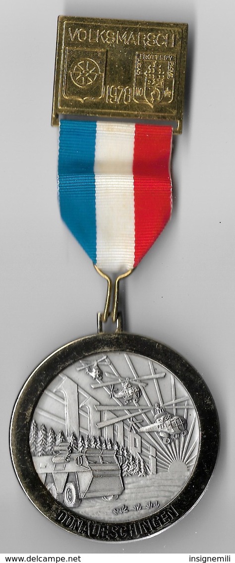 MEDAILLE Marche Populaire Organisée Par Le 110° RI En Allemagne En 1978 - DONAUESCHINGEN - France