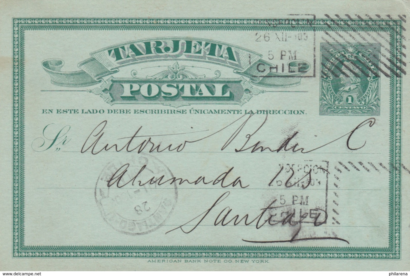 1895: Post Cards To Santiago/Neubrandenburg - Chile