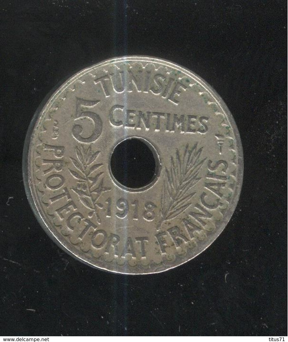 5 Centimes Tunisie 1918 Grand Module - Tunisie