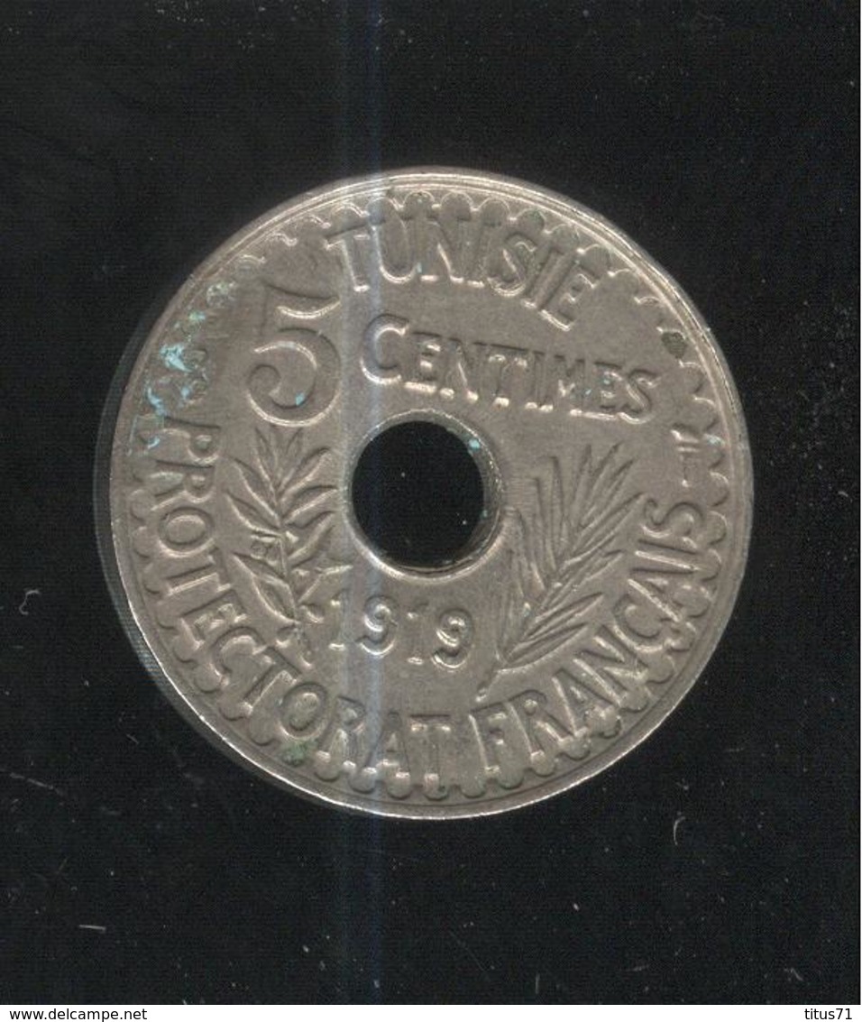 5 Centimes Tunisie 1919 Grand Module - Tunisia