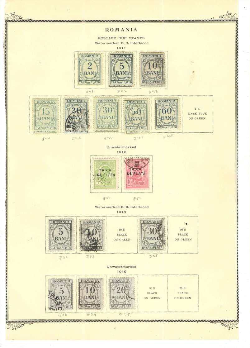 Romania POstage Due 1911 Numerals   Scott.J 41/48+See Scan On Scott.Service Page; - Segnatasse