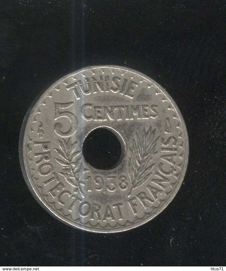 5 Centimes Tunisie 1938 Petit Module - Túnez