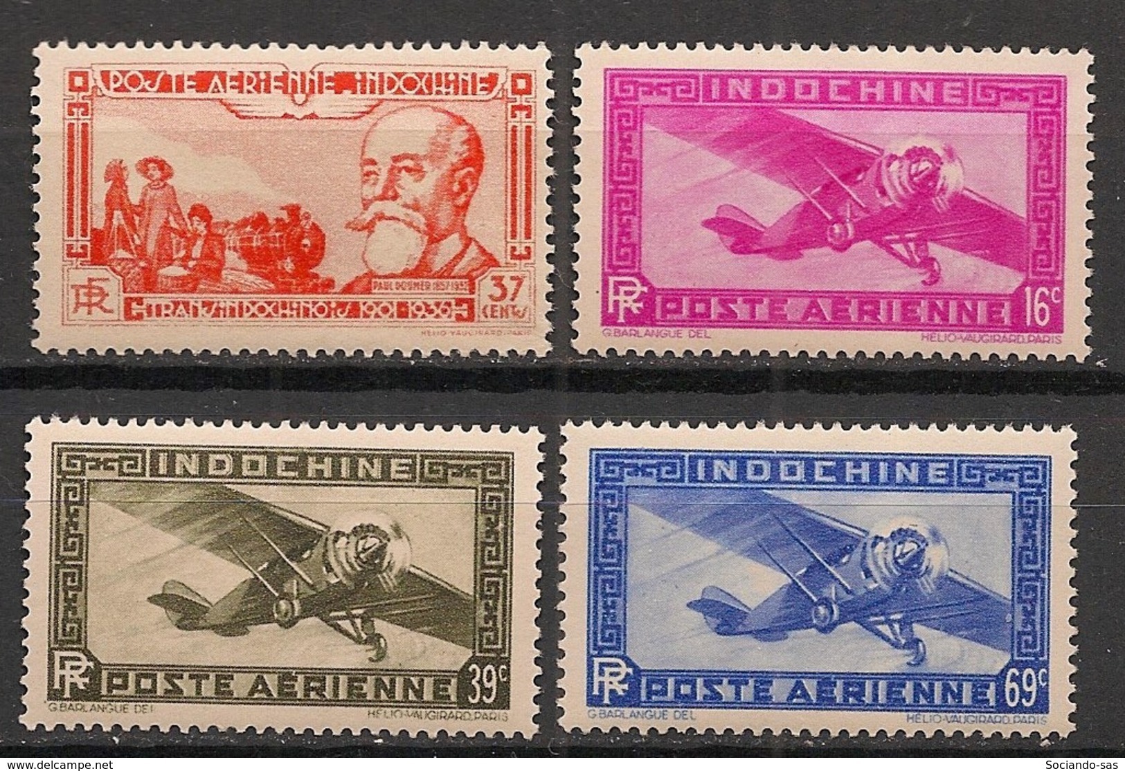 Indochine - 1938-41 - Poste Aérienne PA N°Yv. 15 - 17 - 18 - 19 - Complet 4 Valeurs - Neuf Luxe ** / MNH / Postfrisch - Poste Aérienne