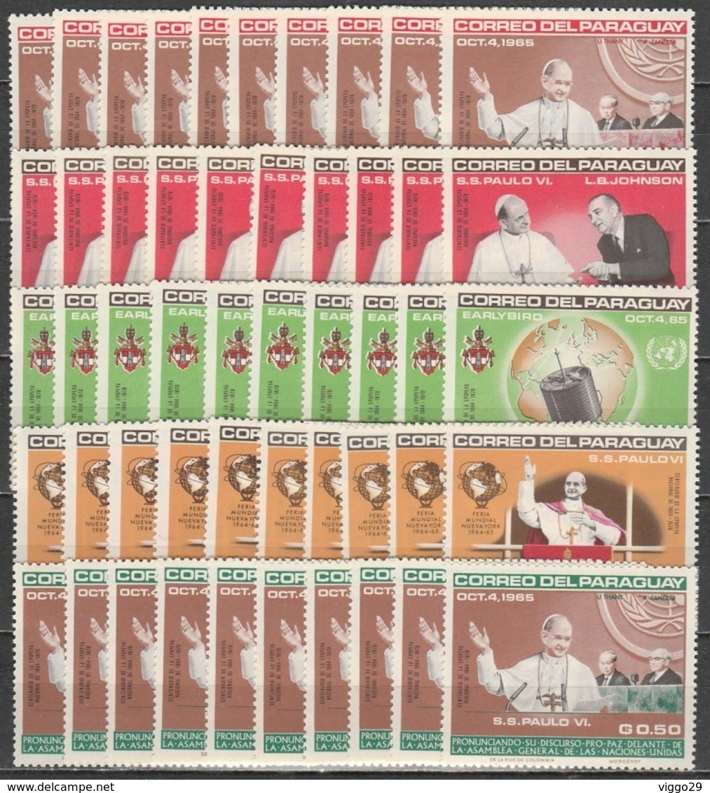 10x Paraguay 1965, Pope Paul VI (MNH, **) - Collections (without Album)