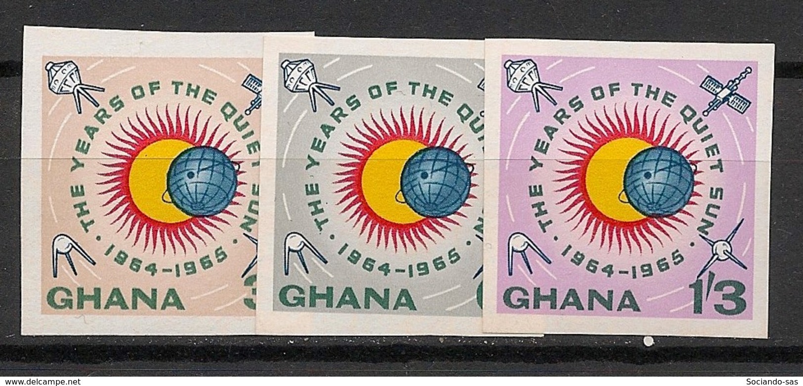 Ghana - 1964 - N°Yv. 156 à 158 - Soleil Calme - Non Dentelés / Imperf. - Neuf Luxe ** / MNH / Postfrisch - Ghana (1957-...)