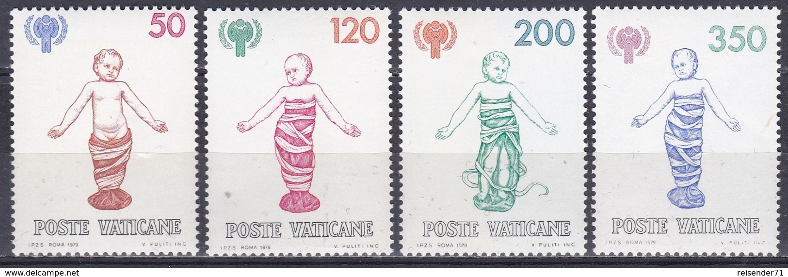 Vatikan Vatican 1979 Organisationen UNO ONU UNICEF Kinder Children Kunst Arts Reliefs Wickelkinder Florenz, Mi. 755-8 ** - Ungebraucht