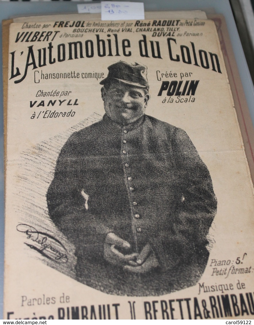 Partition De "L'automobile Du Colon" - Partituras