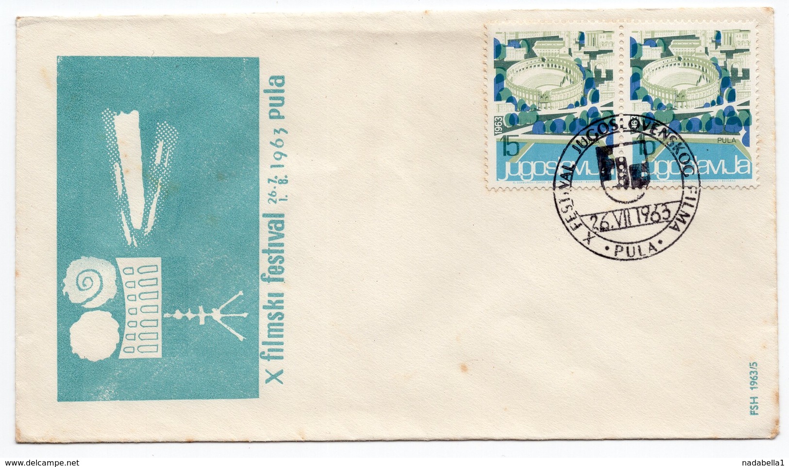 1963 YUGOSLAVIA, CROATIA, PULA, SPECIAL COVER 10ti FILMSKI FESTIVAL - Storia Postale