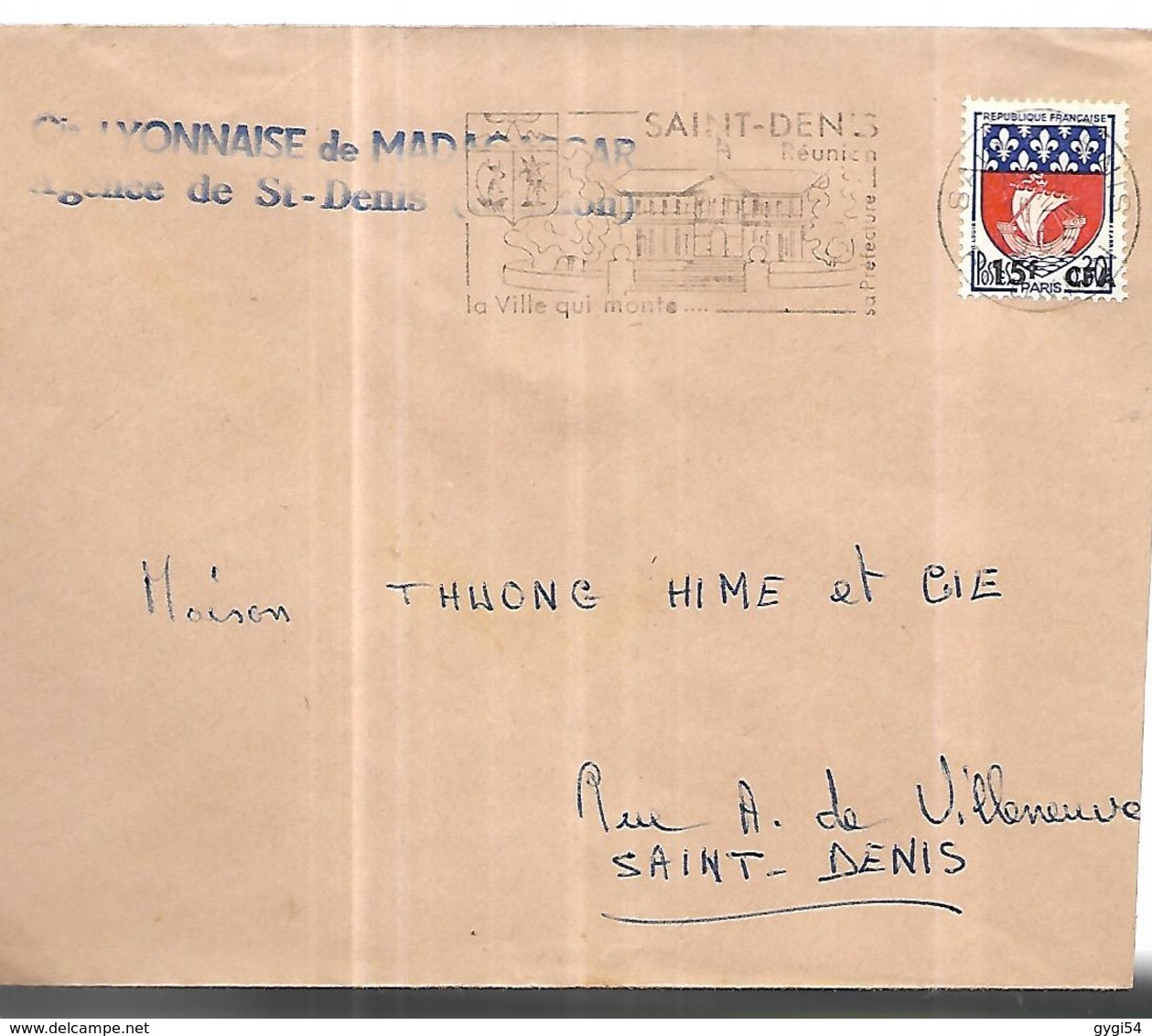 Réunion  Lettre De La Lyonnaise De Madagascar ( Agence De Saint Denis   ) Le 11 06 1965 - Covers & Documents