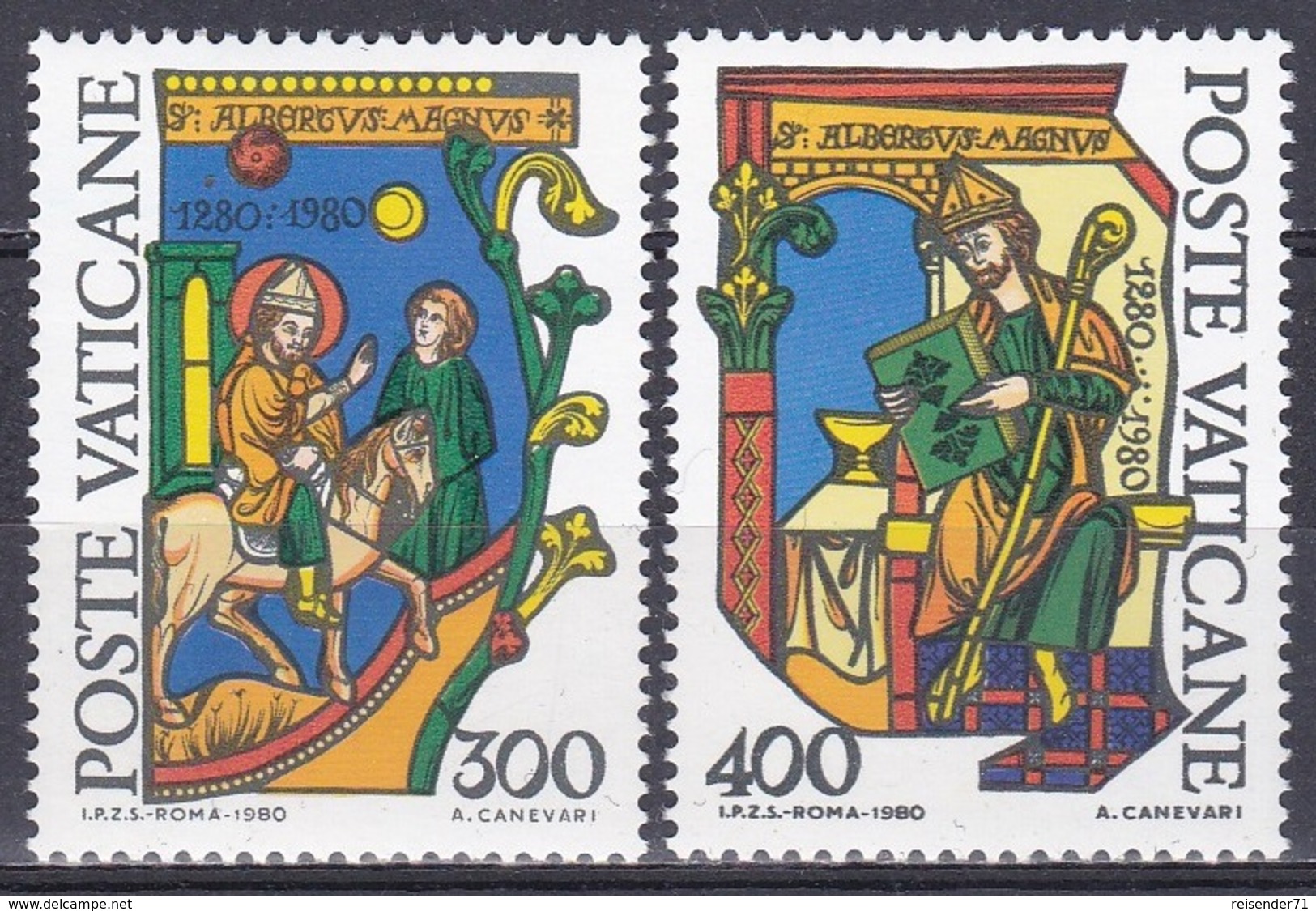 Vatikan Vatican 1980 Religion Christentum Persönlichkeiten Heilige Kirchenlehrer Albertus Magnus Kunst, Mi. 777-8 ** - Ungebraucht