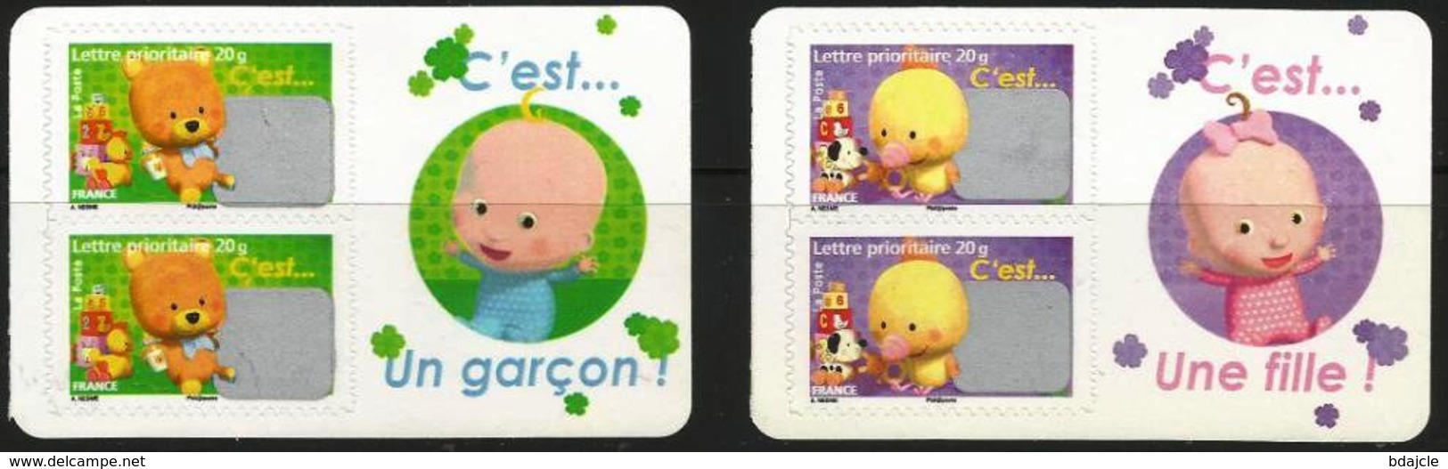 C'est Une Fille / C'est Un Garçon 2008 -  2 Paires Issues De Carnets - YT 163 Et 164 Neufs** - Altri & Non Classificati