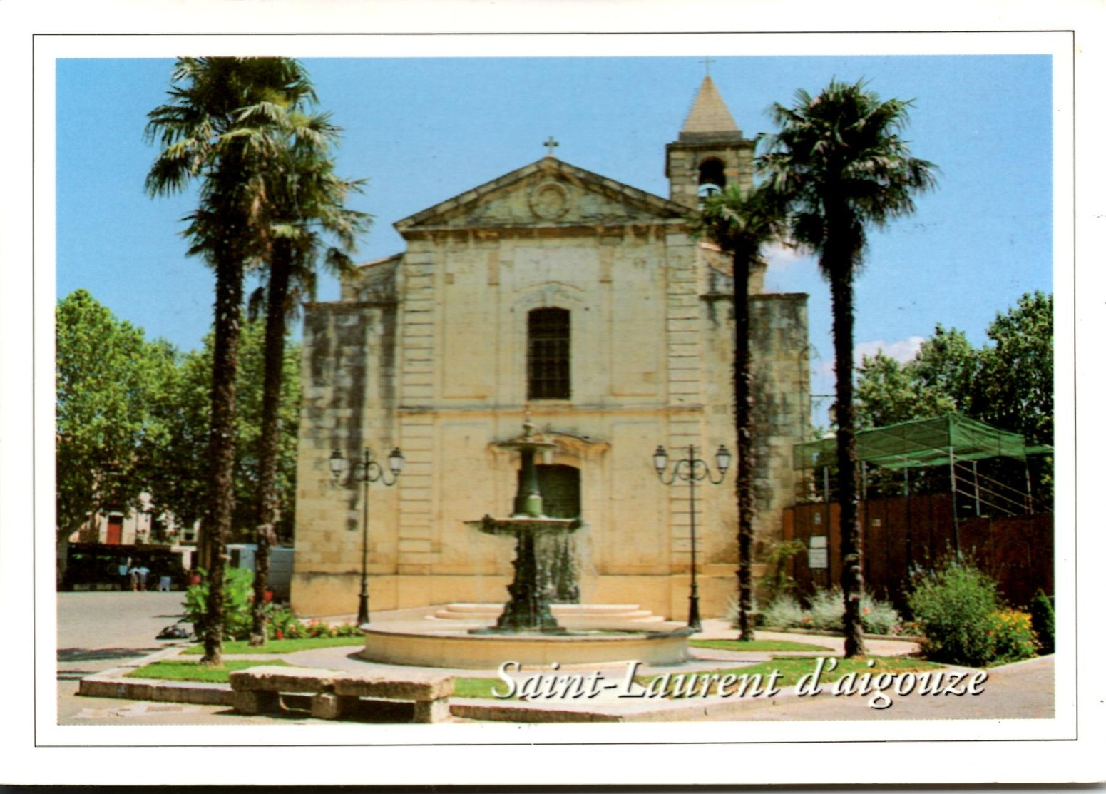 SAINT-LAURENT-d'AIGOUZE L'Eglise & La Fontaine Le Griffou CPSM Ecrite Mais TBE - Autres & Non Classés