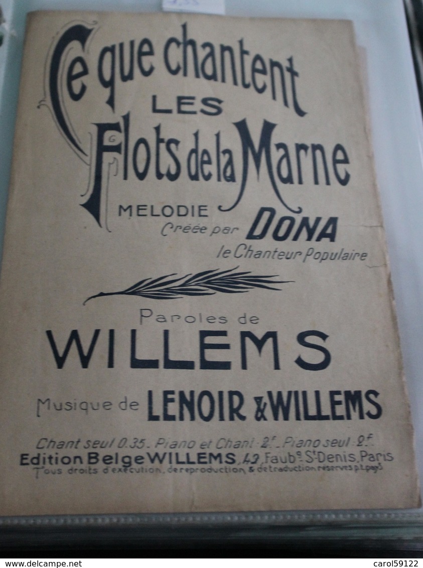 Partition De "Ce Que Chantent Les Flots De La Marne" - Partitions Musicales Anciennes
