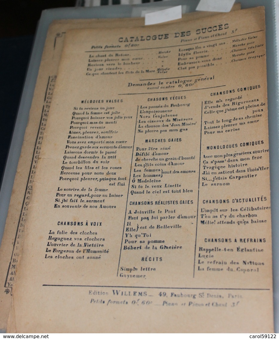 Partition De "Ce Que Chantent Les Flots De La Marne" - Noten & Partituren