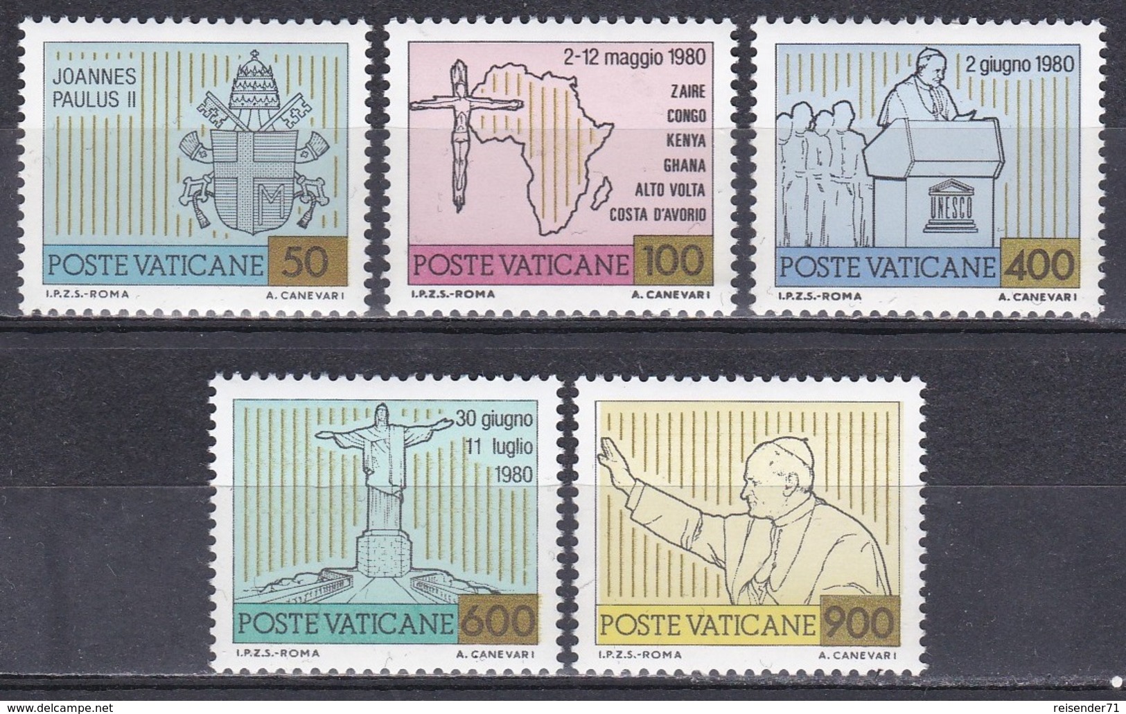 Vatikan Vatican 1981 Religion Christentum Persönlichkeiten Papst Popes Johannes Paul II. Weltreisen, Aus Mi. 792-2 ** - Ungebraucht