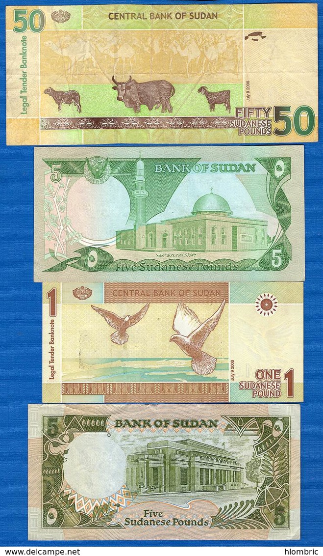 Soudan  50  Pounds  +  3  Billets - Sudan