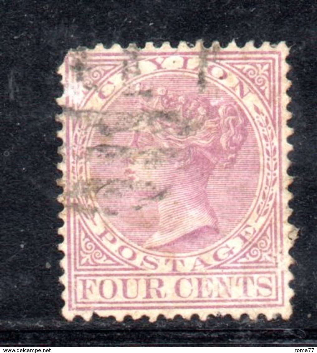 APR298 - CEYLON 1872 , Yvert N. 50  Usato. Fil CC  (2380A) - Ceylon (...-1947)