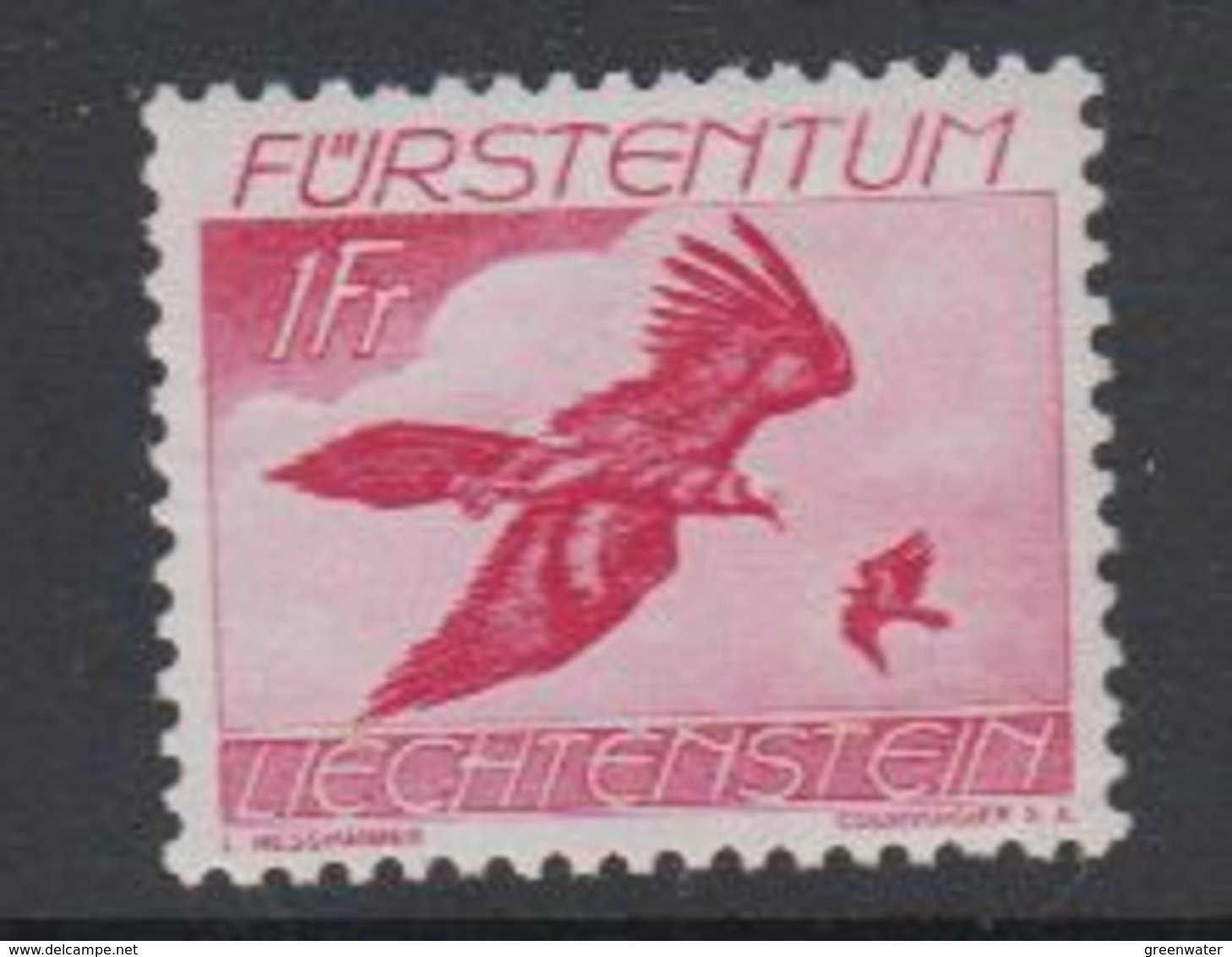 Liechtenstein  1939 Flugpost 1Fr Adler * Mh (= Mint, Hinged)  (42711) - Luchtpostzegels