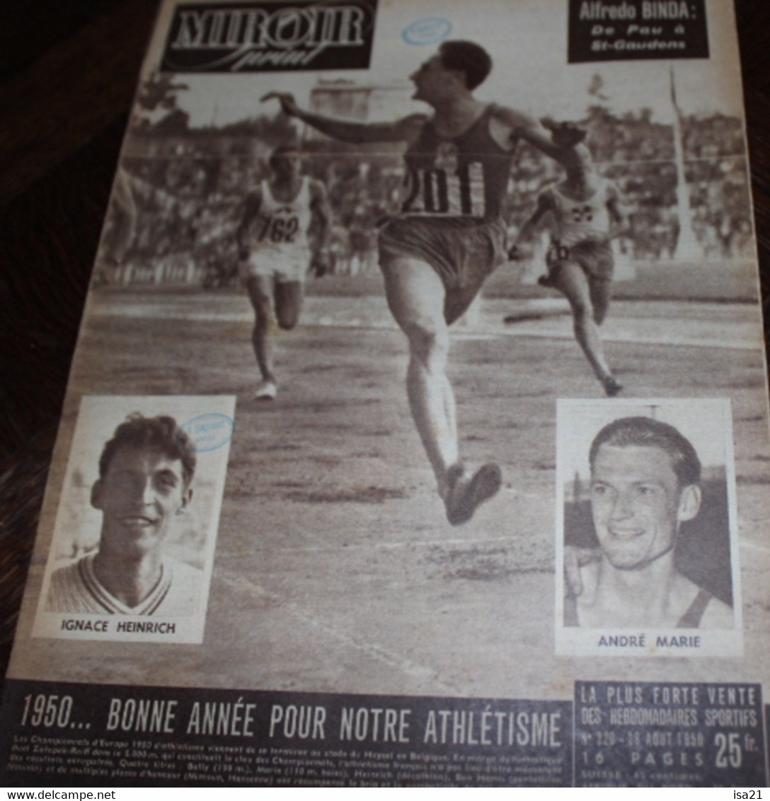 MIROIR-SPRINT 1950 28 Août: Bonne Année Pour Notre Athlétisme, Tour De L'Ouest, Natation, Foot, - Sport