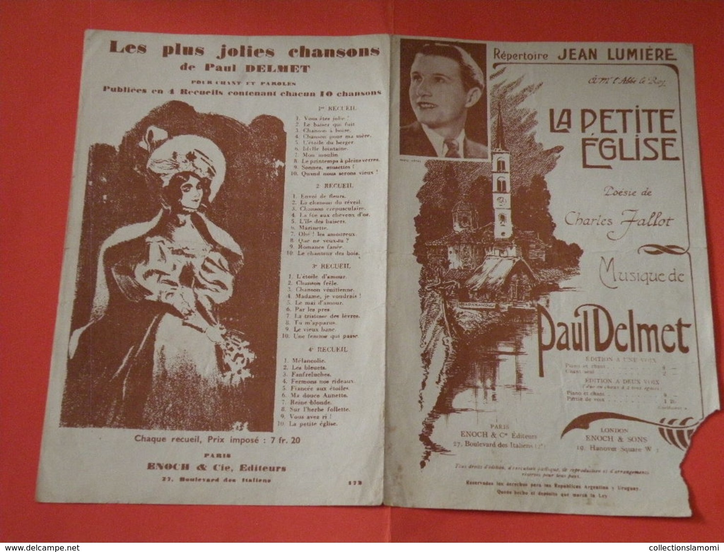 La Petite église (Poésie)-(Paroles Charles Fallot) (Musique Paul Delmet) Partition - Chansonniers