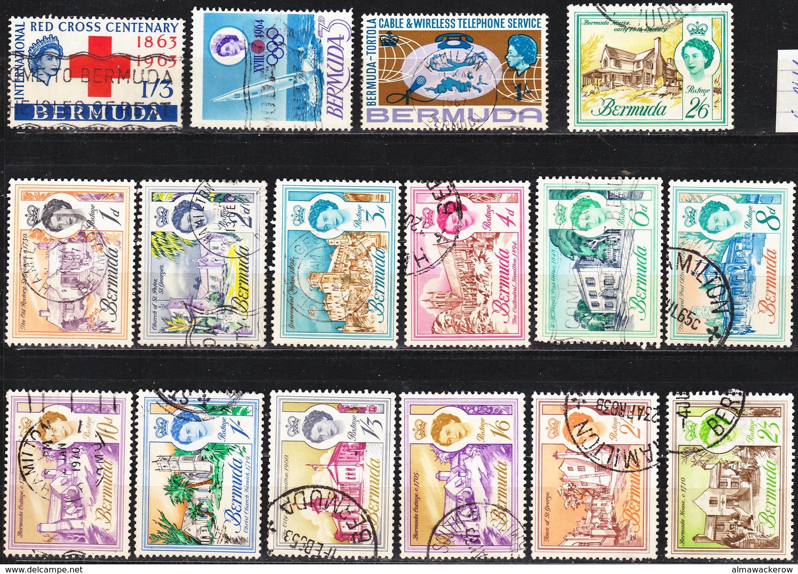 Bermuda 1962-1967 Lot 5, Issues Under Queen Elizabeth II Until Internal Authonomy, Used O - Bermuda