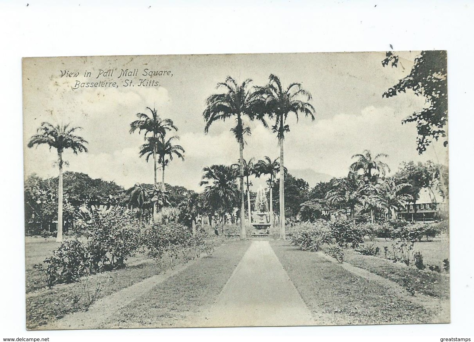 Postcard  St.kitts Pall Mall Square   British West Indies    Unposted  Pub. A.moure Losada 100a - Saint Kitts En Nevis