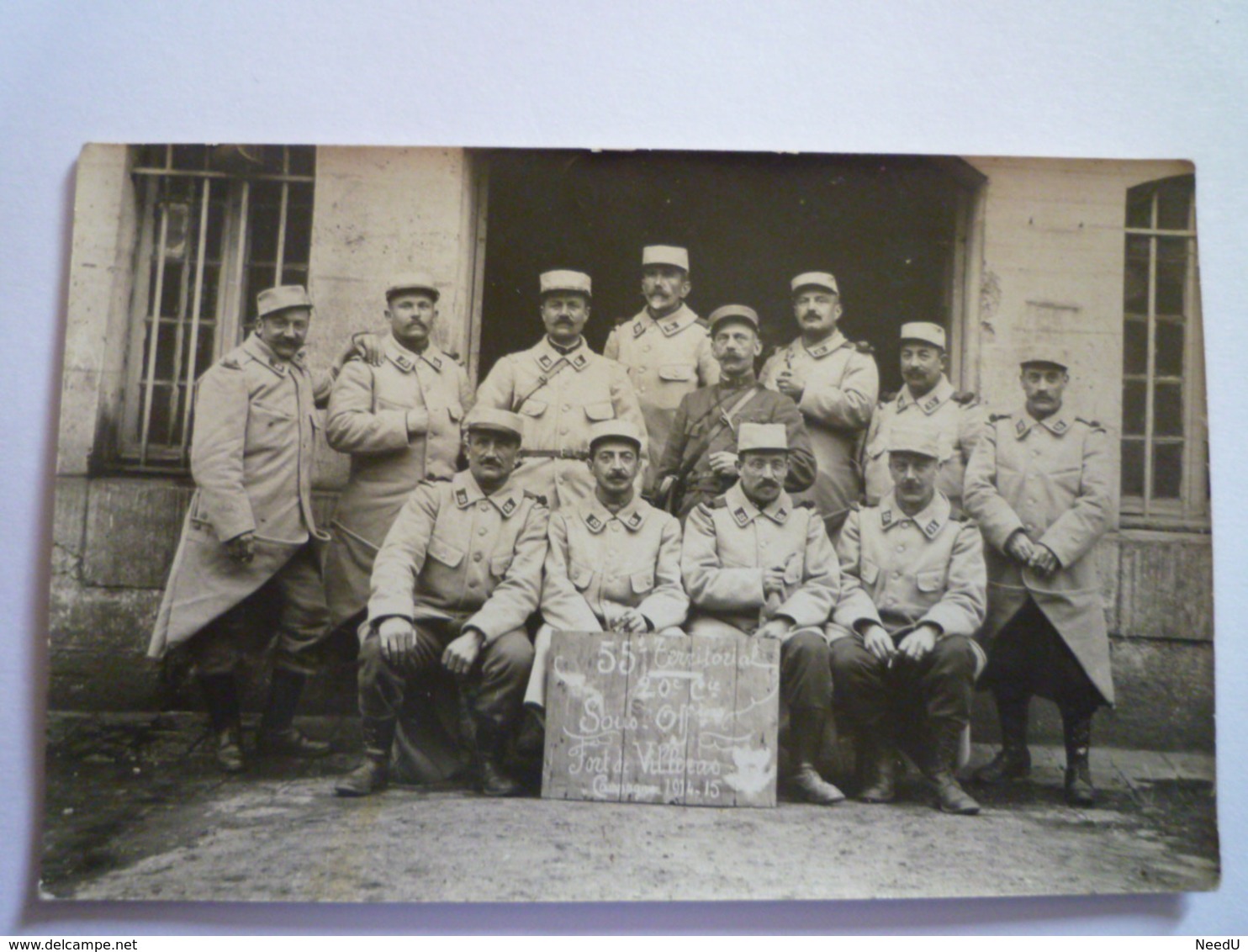 GP 2019 - 1104  Carte Photo Du 55è Territorial (avec Les Noms)  FORT De VILLERAS  (Essonne)   1915   XXX - Other & Unclassified