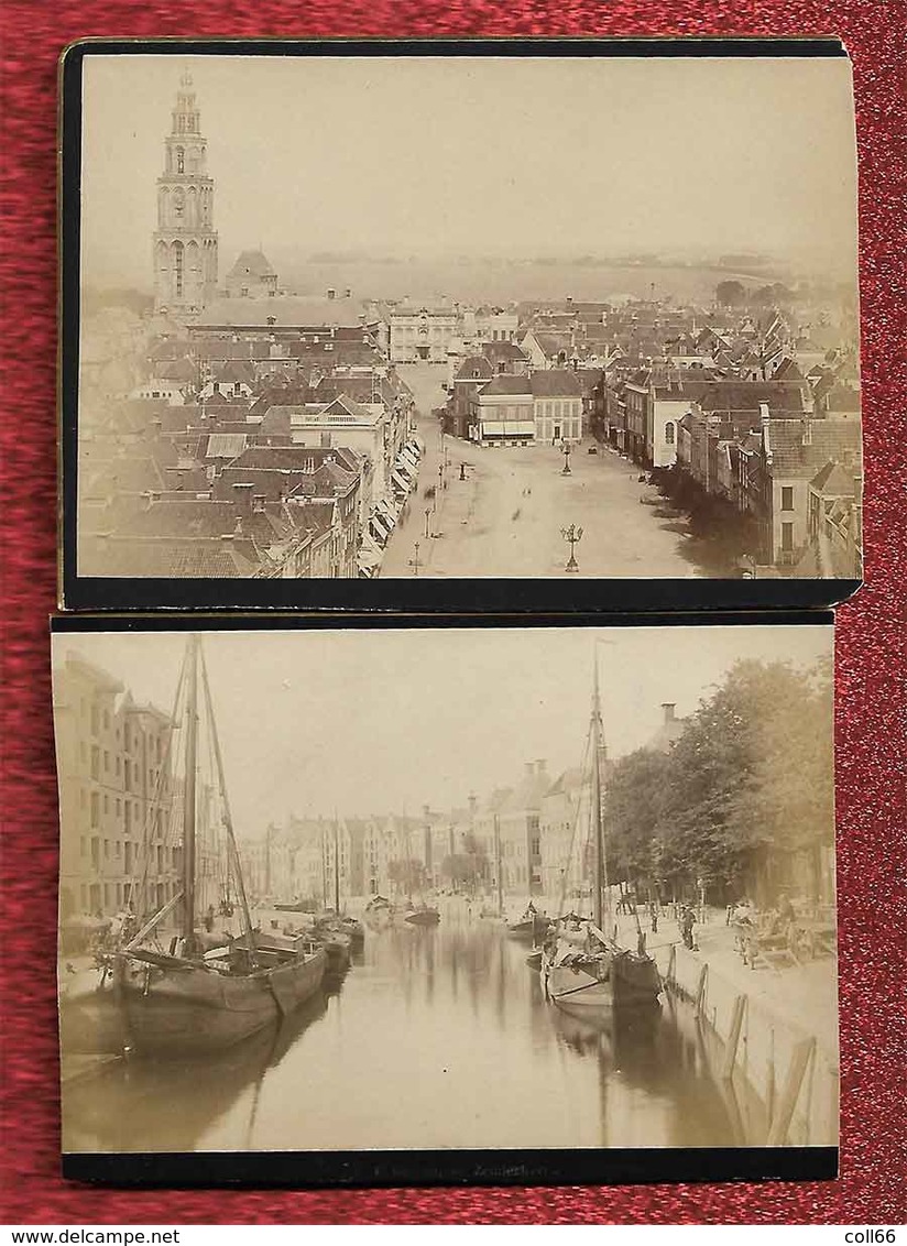 1876-1890 - 2 Photos Format Cabinet Groningen Groningue Nederland Pays-Bas Dos Scanné Sans éditeur - Anciennes (Av. 1900)