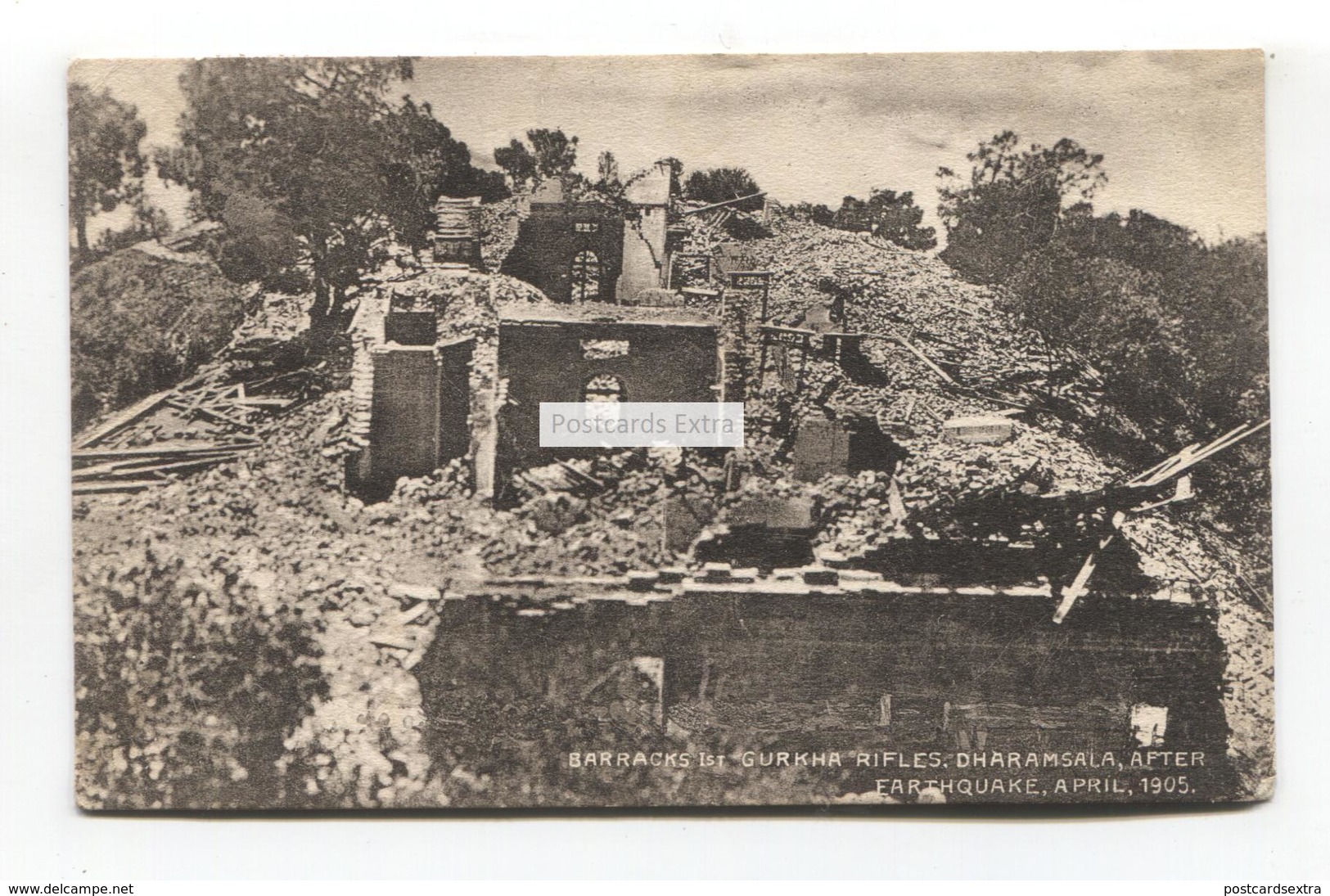 Dharamsala, India - 1st Gurkha Rifles Barracks After April 1905 Earthquake - Old Used Postcard - India