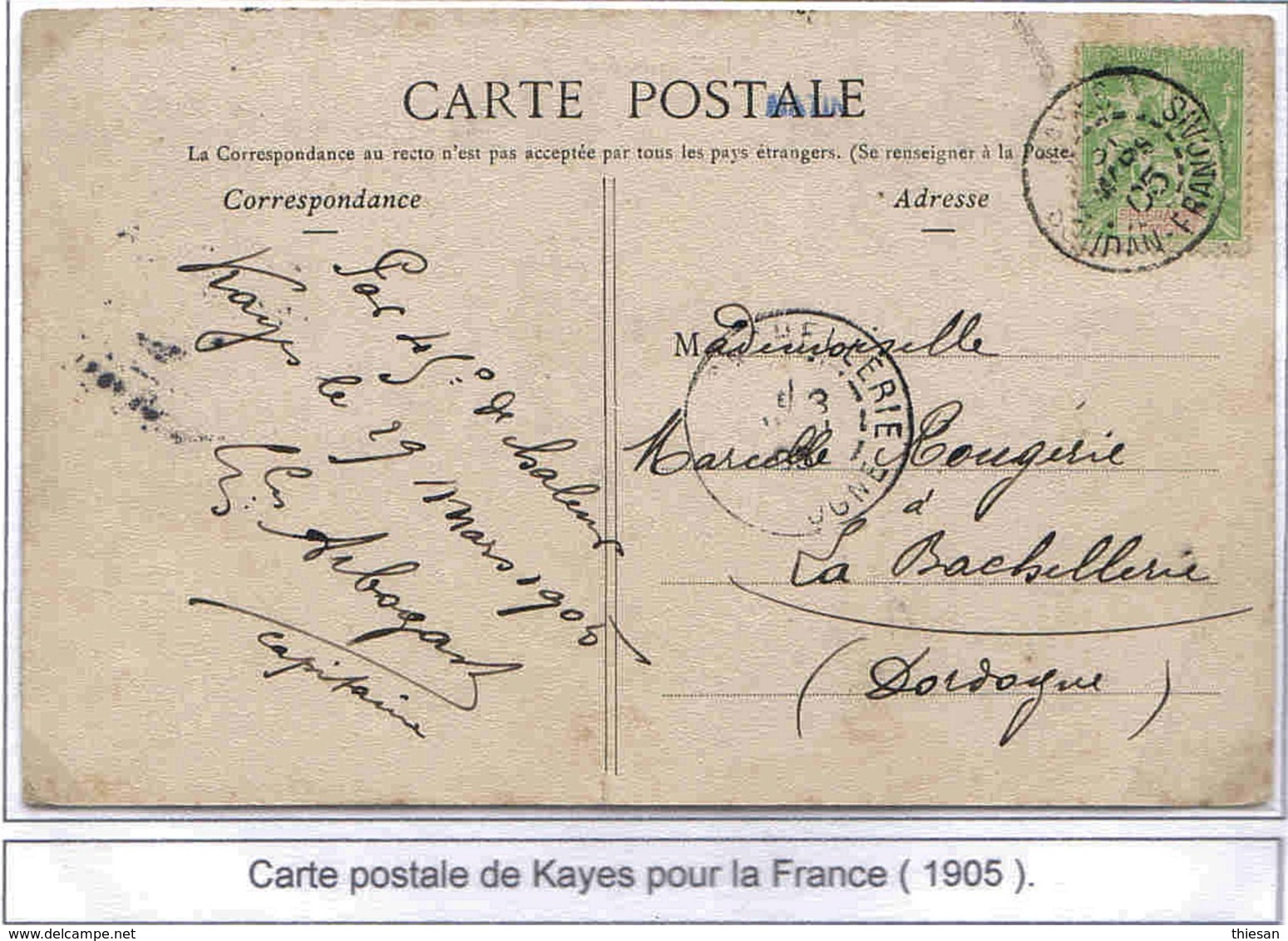 Soudan Mali Kayes 1905 / Carte ( Groupe ) Lettre Cover - Covers & Documents