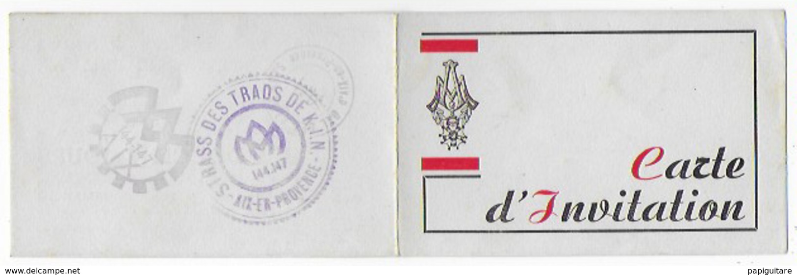 Carte D'invitation 6.5x20.5cm Bal Des Cent Jours  Voir Les Scans, Rare école Ingénieurs Arts Et Métiers Aix-en-provence - Aix En Provence