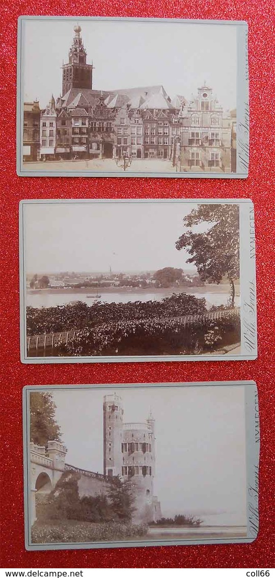 1876-1890 -3 Photos Format Cabinet Nymecen Nimegue Nederland Pays-Bas Dos Scanné éditeur Wilh Ivens - Anciennes (Av. 1900)