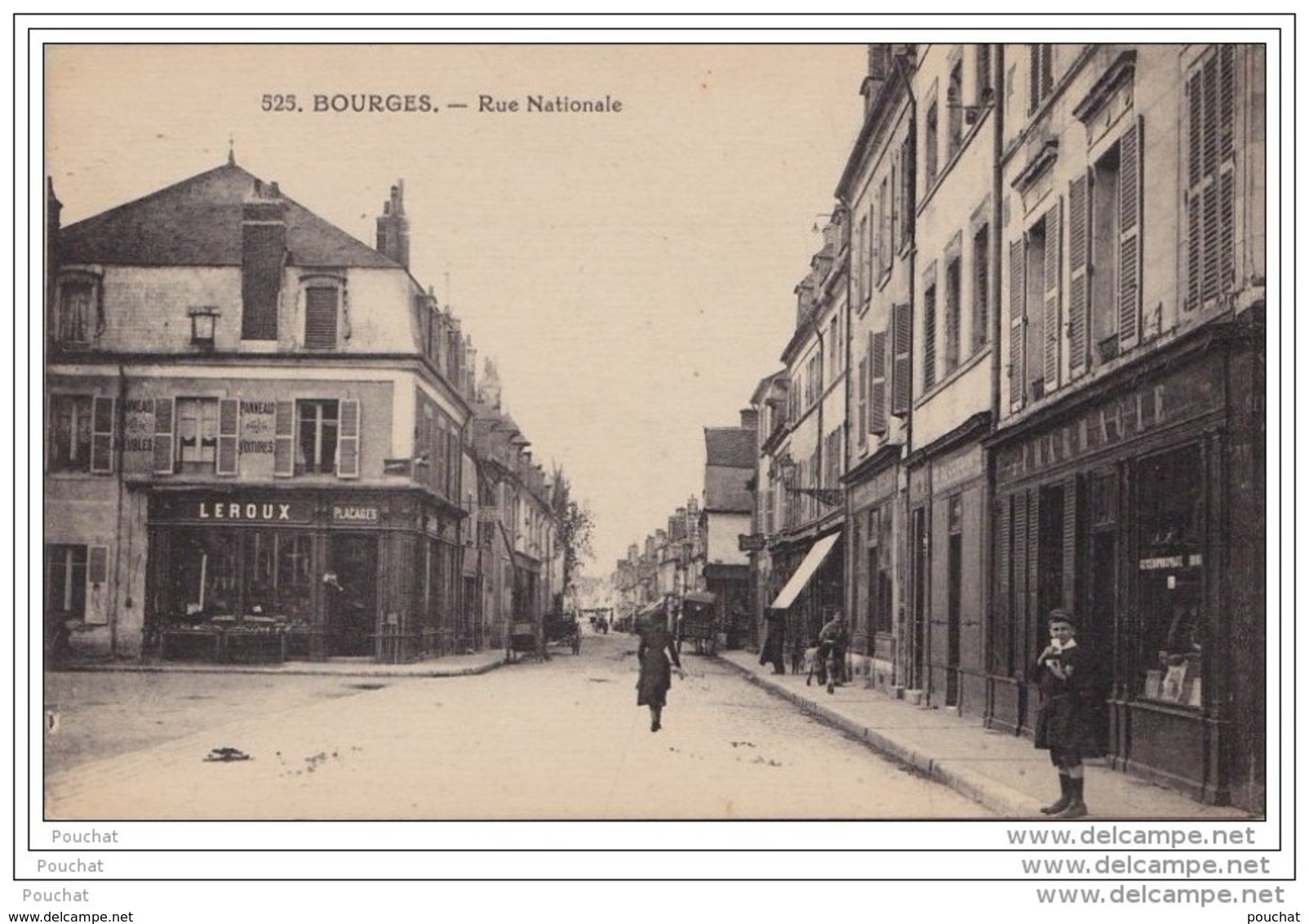 18) Bourges - Rue Nationale - (animée - Pharmacie - Placages Leroux) - Bourges