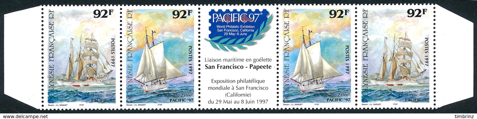 POLYNESIE 1997 - Yv. 531 Et 532 En Paires **   Cote= 10,80 EUR - PACIFIC'97 Bateaux Tropic Bird Papeete-Zélée  ..Réf.POL - Ungebraucht