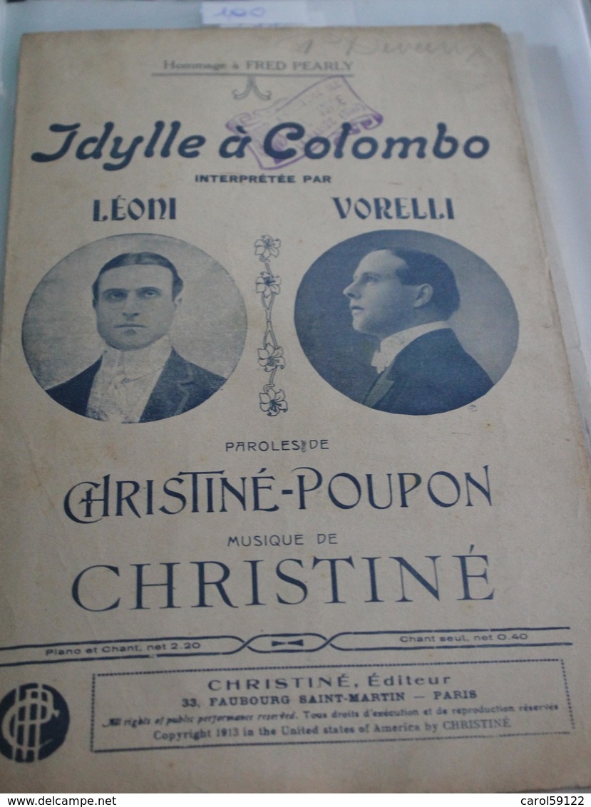 Partition De " Idylle à Colombo" - Noten & Partituren