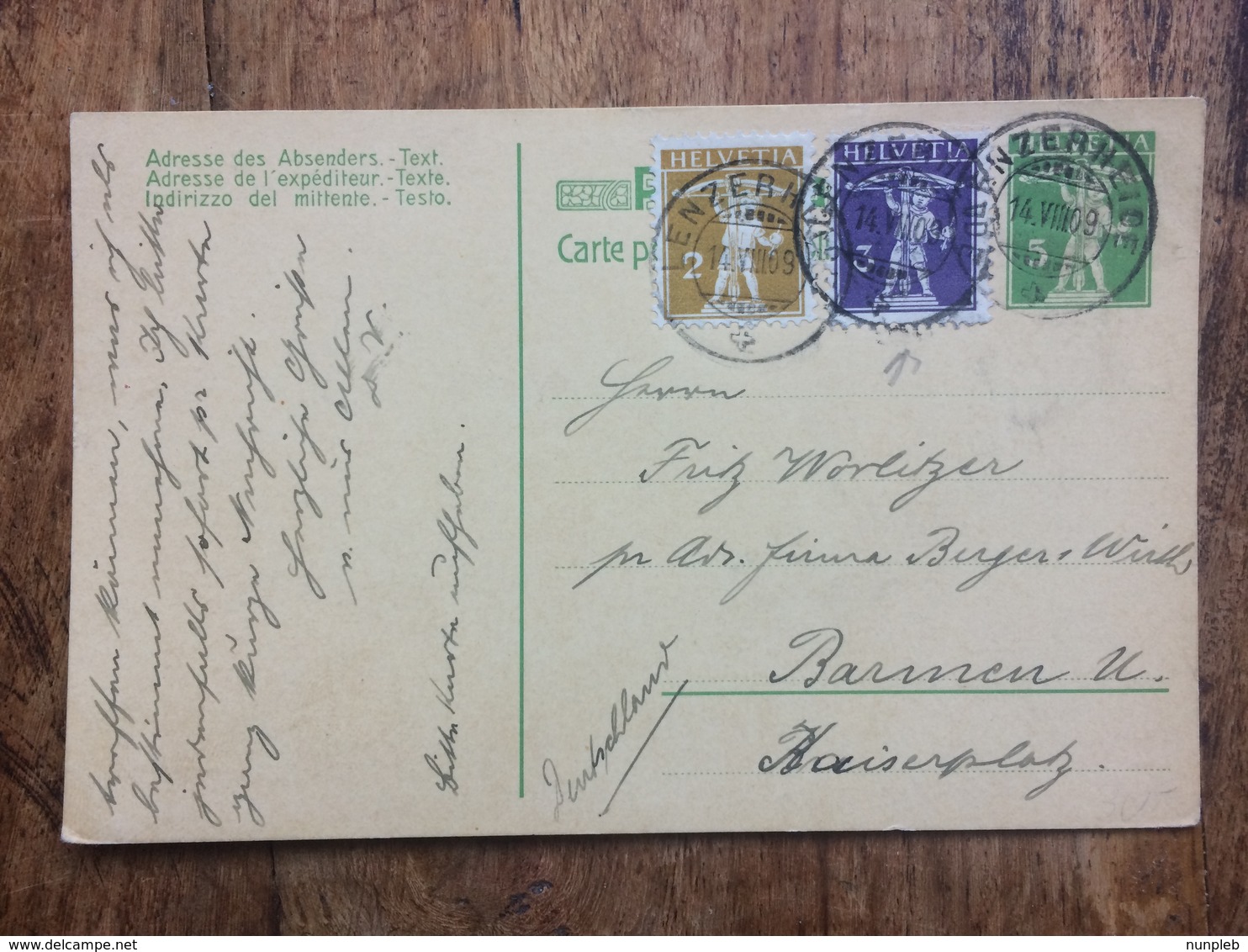 SWITZERLAND 1909 Postcard Lenzerheide Postmarks - Briefe U. Dokumente