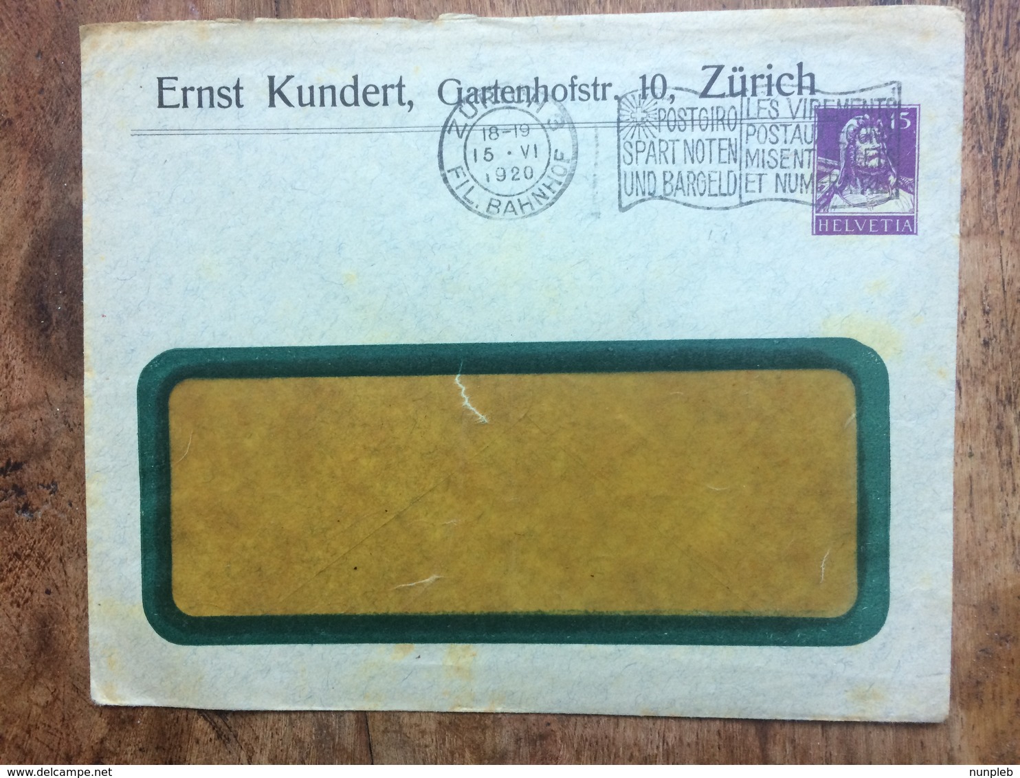 SWITZERLAND 1920 Cover Zurich Commercial With `Postgiro` Slogan Postmarks - Briefe U. Dokumente