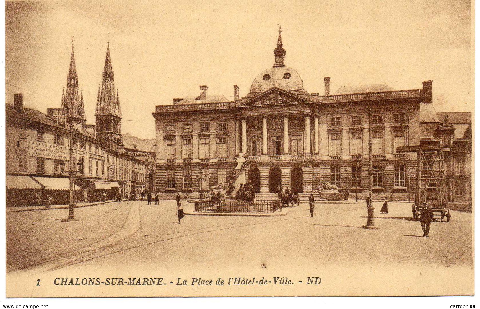 - CPA CHALONS-SUR-MARNE (51) - La Place De L'Hôtel-de-Ville - Photo Neurdein N° 1 - - Châlons-sur-Marne