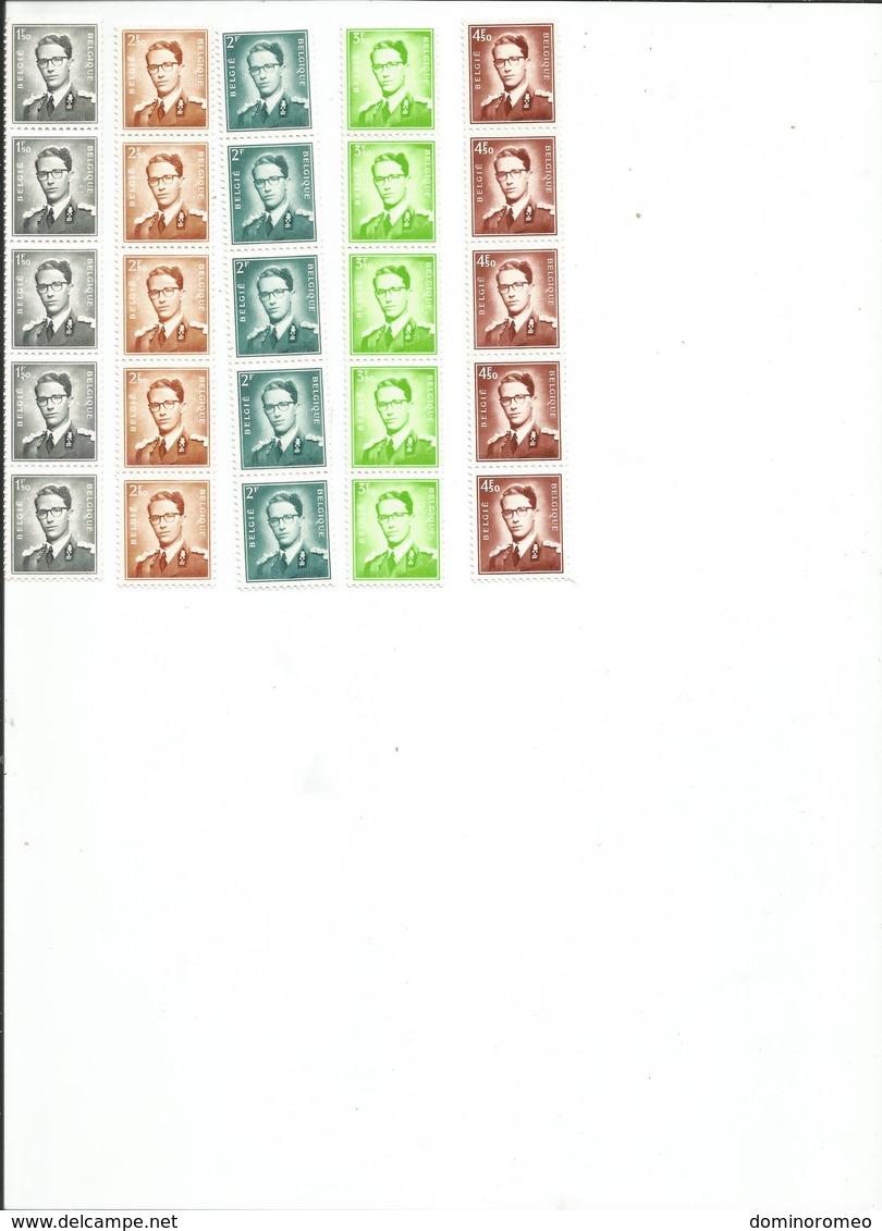 OCB R28, R31, R33, R38 En R42 Postfris ¨¨  Strook Van 5  Met Nummer - 1953-1972 Brillen