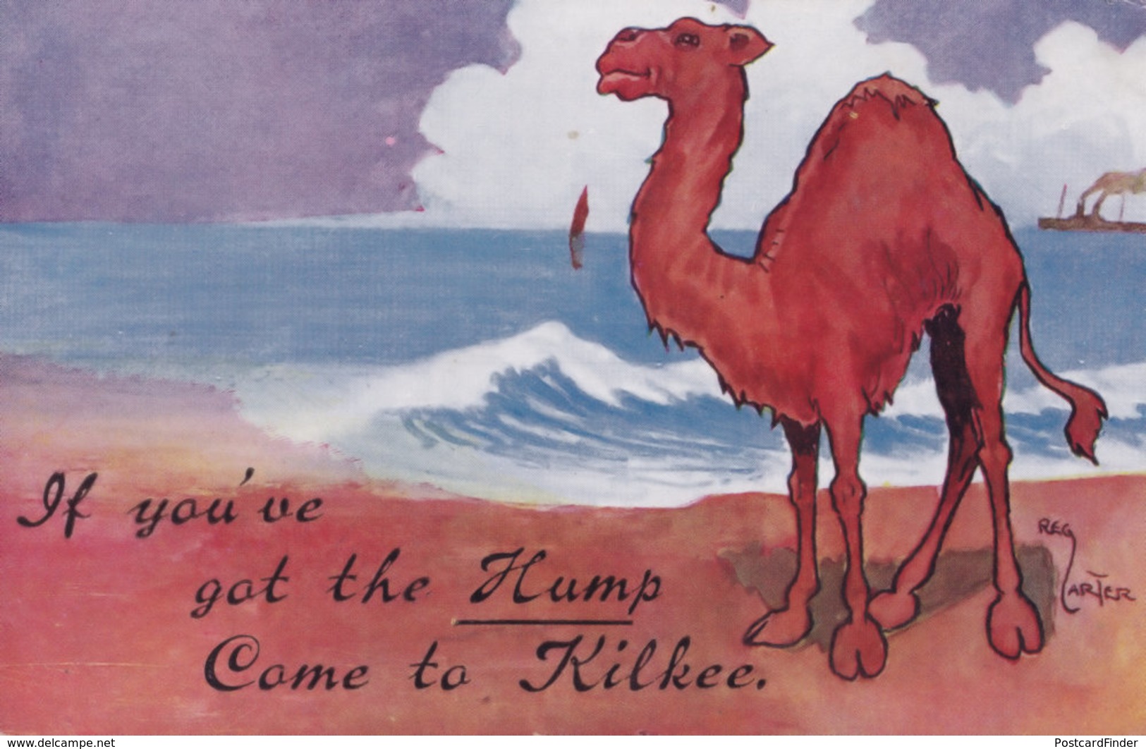 Come To The Kilkee County Clare Old Irish Camel Comic Postcard - Clare