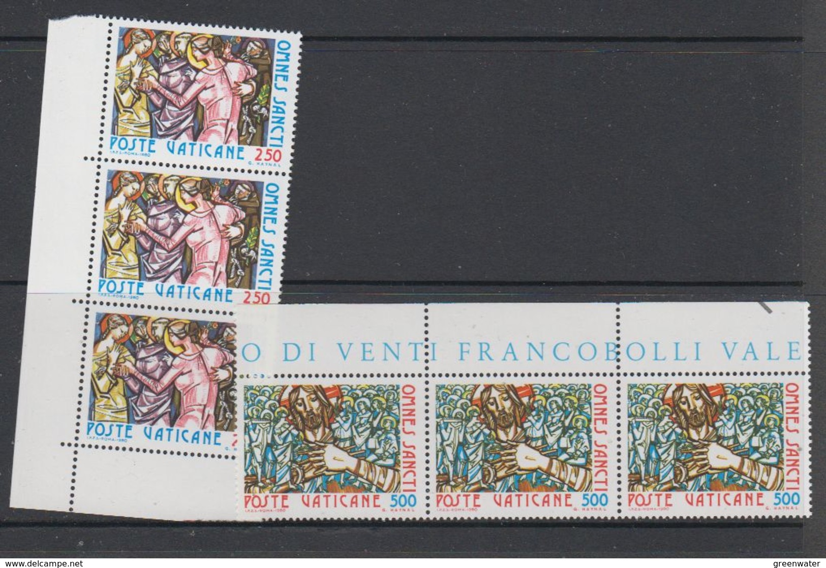 Vatican City 1980 Omnes Sancti 2v Strip Of 3 ** Mnh (42716D) - Ongebruikt