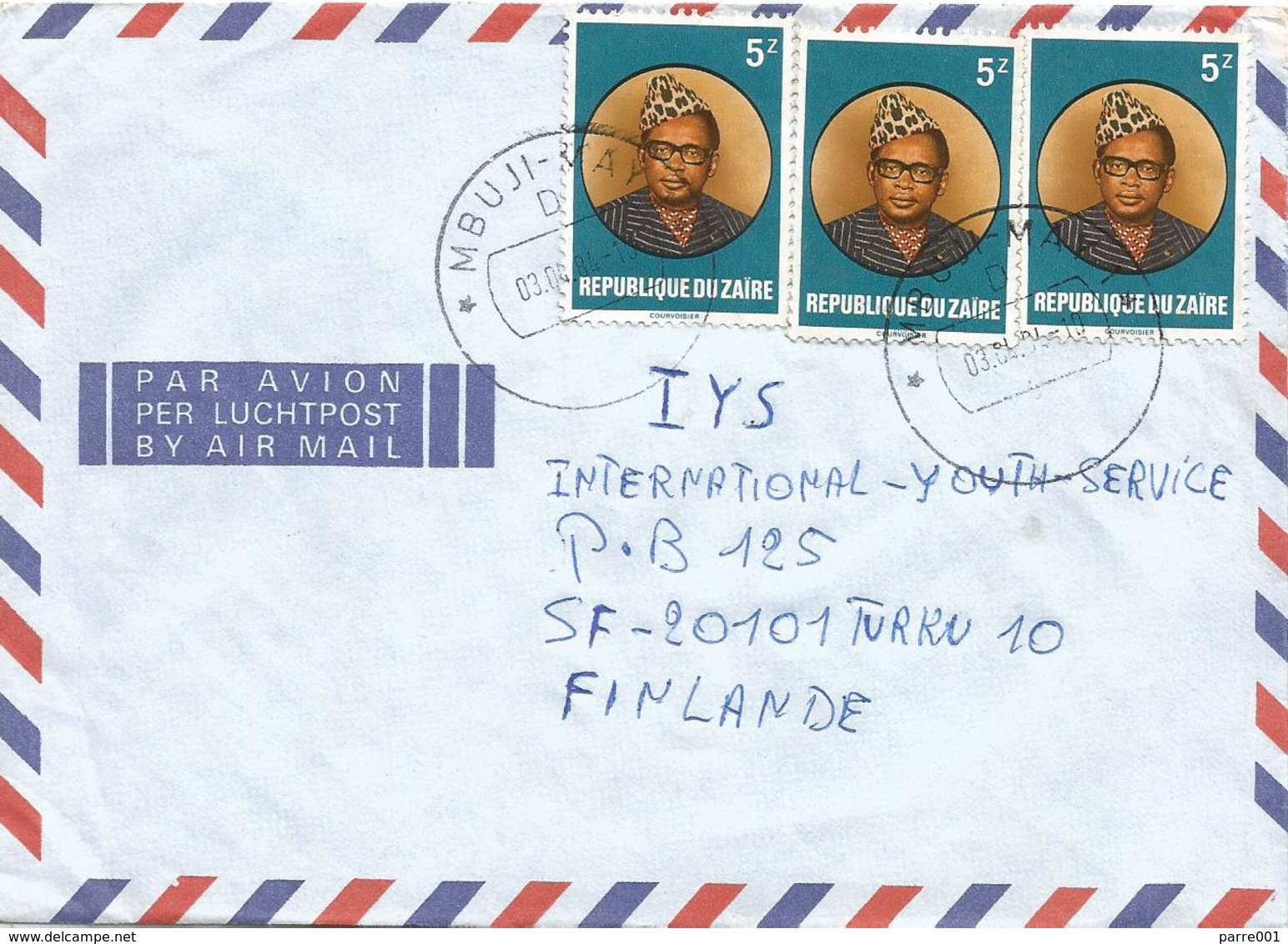 Zaire DRC Congo 1984 Mbuji-Mayi D President Mobutu Cover - Used Stamps