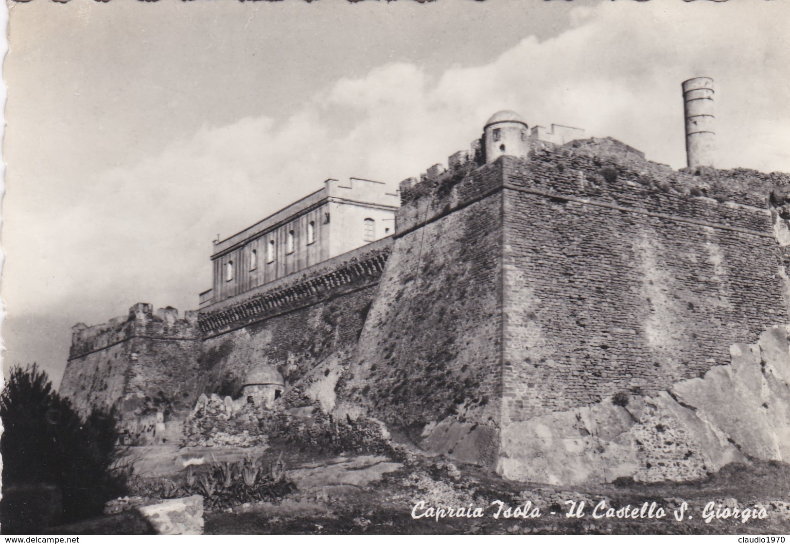 CARTOLINA - LIVORNO - CAPRAIA ISOLA - IL CASTELLO S. GIORGIO - VIAGGIATA PER BERGAMO - Livorno