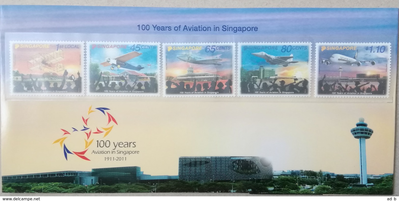 2011 Singapore. 100 Years Of Aviation In Singapore. Stamp Set. MNH - Singapore (1959-...)