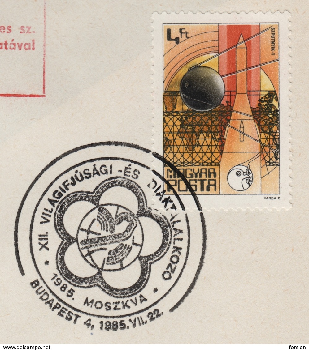 Railway Train MÁV Letter Cover FDC WFYS World Festival Of Youth And Students MOSCOW CCCP Russia 1985 Hungary - Trains