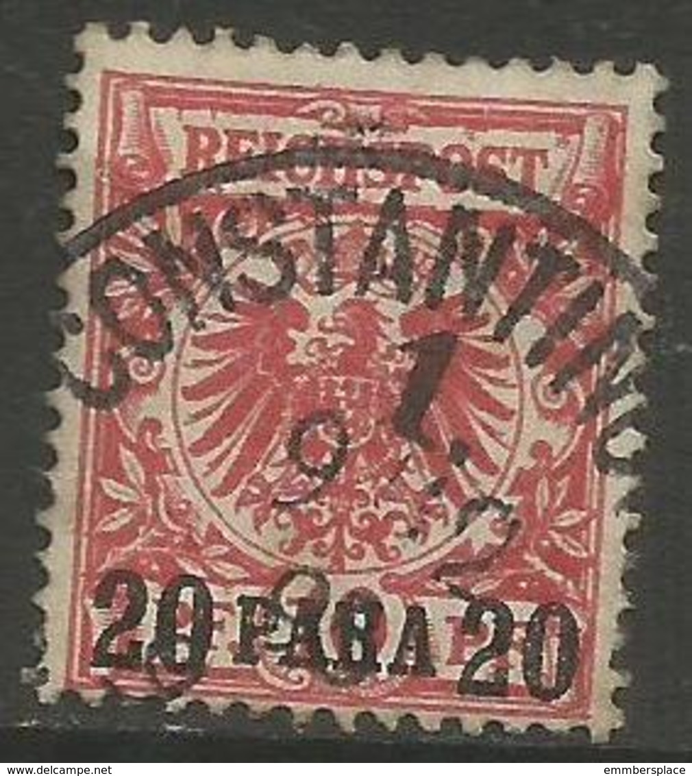 German Offices Turkish Empire - 1889 German Eagle Overprint 20pa/10pf Used   Sc 9 - Turkey (offices)